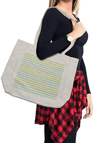 Амбесон-шарена торба за шопинг, шема на четка за бои за акварел во пастел тон со гранџ ефекти nouveau уметнички дела, еколошка