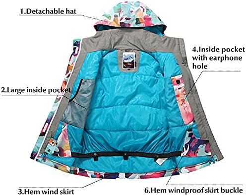 GSOU Snow Skey Skiakets and Pants Snodelling Snowsuit Count Топло качулка водоотпорен ветерно изолиран