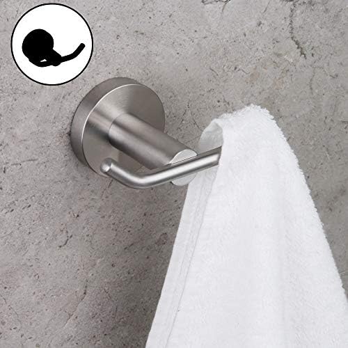 Герцви бања двојна пешкир кука SU 304 палто од не'рѓосувачки челик/облека за облека за бања модерен хотелски стил wallид монтиран четкан