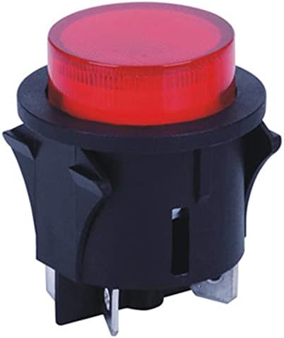 Прекинувач на копчето DayAQ Red Push со светлина 4 пинови Прекинувач за напојување на допир 15A 250V Електричен тркалезен прекинувач 28 * 23.2mm