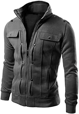 Зимски јакни за мажите во Дсодан, патент на лесна тенок тенок, дизајниран држач за џебови, спортови картониган палто