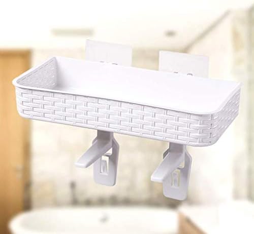 WSZJJ Јапонски пластичен решетка, wallид поставен за туш полица за складирање, решетка за туширање за бања, монтиран решетка за туширање