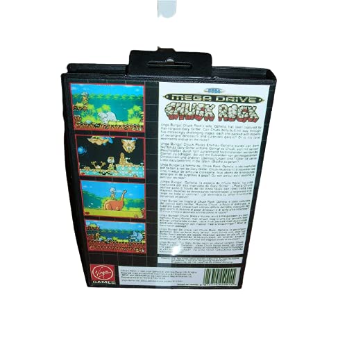 Адити Чак Рок 1 ЕУ Корица со кутија и прирачник за Sega Megadrive Genesis Video Game Console 16 Bit MD картичка