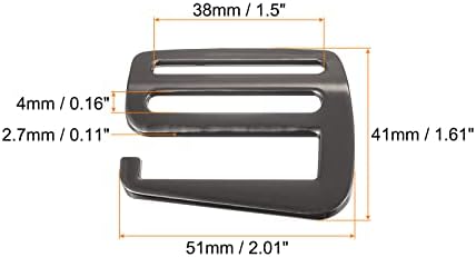 Uxcell Metal G Hooks Webbing Bakles, G-Hook Wave Bave Bawn Adjuster Slide Bucke за мрежница со ранец за мрежење