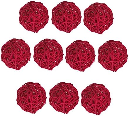 10 парчиња природни ратан плетени топки Декоративни висечки топки свадбени забави Дома Декорација новогодишна елка