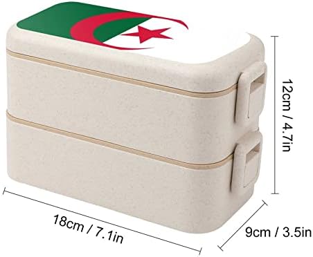 Знаме На Алжир Двојна Кутија За Ручек Бенто Модерен Контејнер Бенто Со Комплет Прибор