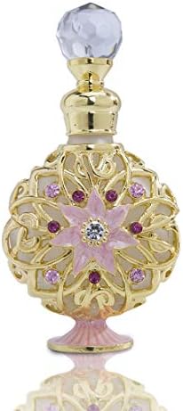 Шишиња со цветни парфеми со накит од ју, празно гроздобер декоративно фенси кристално стакло парфем шише за полнење