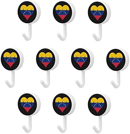 Loveубовта Венецуела чукање на срцето тркалезни пластични куки за еднократно лепило за лепило висечки wallидни куки за кујна бања