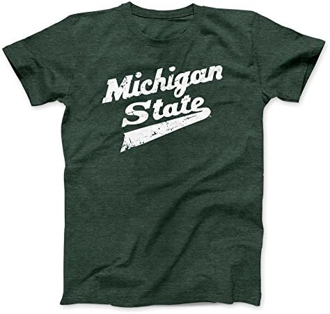 Државна облека во Мичиген МСУ Спартанс Хокеј скрипта за лого Супер мек краток ракав Хедер зелена маичка