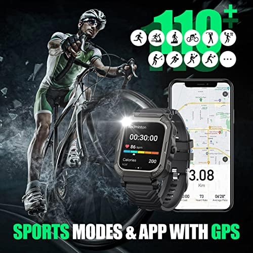 Воени Паметни Часовници За Мажи Со Bluetooth Повик 1.91 Солиден Тактички Паметен Часовник За Android iOS Спортови На Отворено Водоотпорен