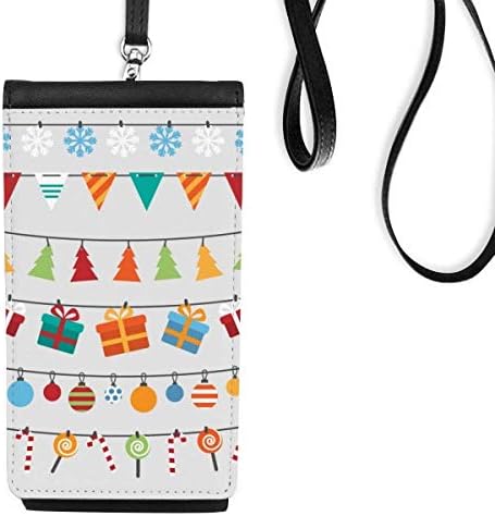 Merry Mas Chartured Flag Illustration Phone Pallet Pather, виси мобилна торбичка со црна џеб