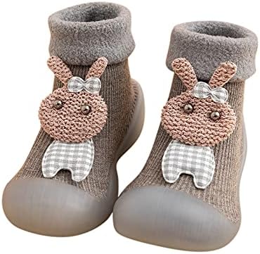Детски чевли бебе девојки деца дете бебе девојки девојки цврсти топло плетени меки гумени чевли чорапи за порибување