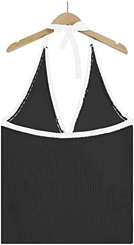 Oplxuo жени лето завиткање против врвовите на вратот плетени резервоари без ракави на врвот лесен џемпер елек лежечки тенок