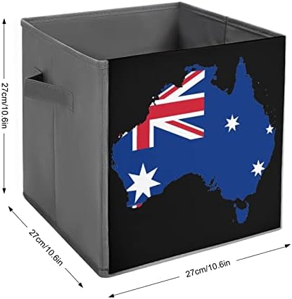 Австралија Знаме Мапа Канти За Складирање Коцки Преклопни Ткаенини Организатори Со Рачки Облека Торба Кутија За Книги Кошница За Полици Плакар