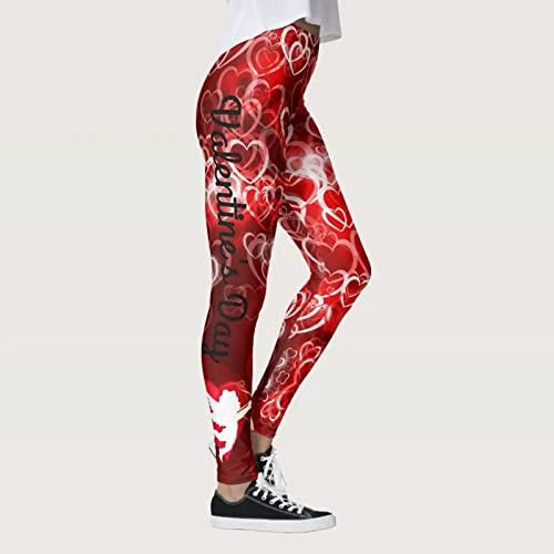 Iius Валентин хеланки за жени срцеви печати високи половини за трчање јога хеланки меки четкани џокери за вежбање панталони за тренингот