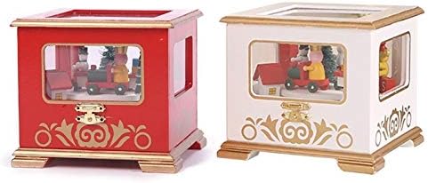 WPYYI Божиќна дрвена музичка кутија кутија за складирање табела за домашна декорација свадба Роденден роденден