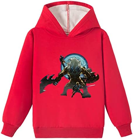 Jotolan Kids Fleece Long Sneave Pulverover Hoodie lestend of Zelda лесна џемпер со аспиратор за момчиња