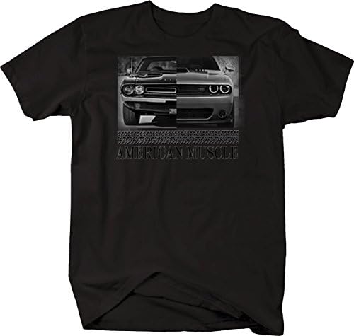 Американски мускул Hotrod Challenger модерна тркачка маица црна