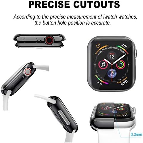 [2 пакет] Случај за заштитник на екранот Aladrs за Apple Watch 40mm, целосен заштитен HD Ultra-Thin Cover компатибилен со iWatch