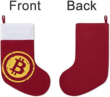 Лого на Bitcoin, Божиќно порибување Божиќни чорапи, торбичка куќа семејство Божиќ декор