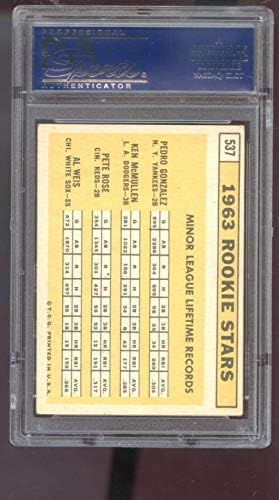 1963 Топпс 537 дебитантски starsвезди Пит Роуз Ал Вајс Педро Гонзалез Кен МекМулен РЦ ПСА 4 оценета бејзбол картичка МЛБ