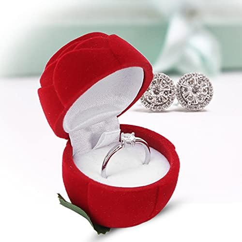 Кутија за накит GFRGFH, кутија за розови прстени, кутии за подароци за накит од сатен роза за годишнини, свадби, родендени