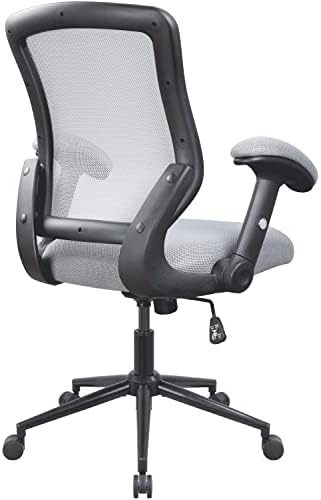 Канцелариски стол на Longboss, средно грб, компјутерски биро столчиња со лумбална поддршка и прилагодлива за прилагодување на потпирачот