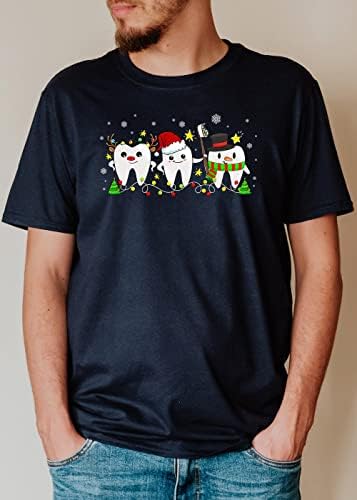 Божиќна кошула на екипажот Капзон, Божиќна кошула за стоматолози, кошула за стоматолошки асистент, подарок за хигиеничар за заби