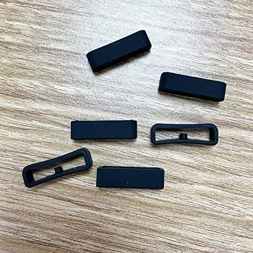 6 парчиња Замена на прстени за прицврстувачи за Fitbit Charge 4/ Charge 3/ Charge 3 SE Band Counder, Silicone Watch Bands Заменски конектор