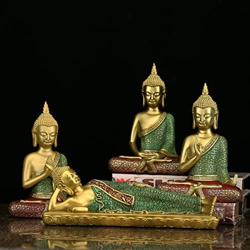 Молејќи се медитација Буда статуа за домашен декор, Зен Фенг Шуи декор Мал Буда статуи духовна скулптура за издржливост, за луѓе кои ја сакаат будистичката култура