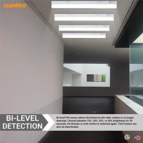 Sunlite 85465 LED лента за светло со 2-метарски ленти, напојување со напојување 15W/20W/25W, сензор за движење, 1950/2600/3250 Лумени,
