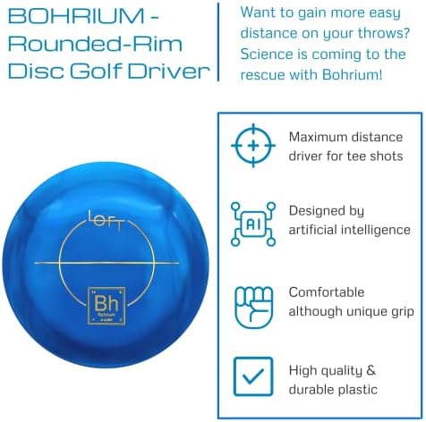 Дискови на мансарда Bohrium | Возач за голф за максимално растојание диск | 170-174G | Уникатен заоблен раб | Возач на непотребно
