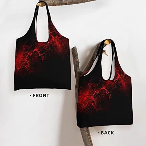 Експлозија на Возити пукна црвено црно печатено платно торба, торбичка за еднократно намирници естетска торба за торби за торбичка