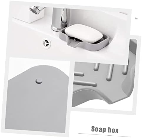 Hemoton 2 парчиња кутии сапун држач за сапун контејнер мијалник мијалник сунѓер држач за сапун сапун чинија силика гел патувања сиво мал