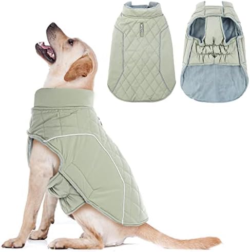 Топло руно кучиња палто реверзибилно, ветерно кучиња елек со прицврстувачка дупка пријатна рефлексивна водоотпорна облека за кученца за