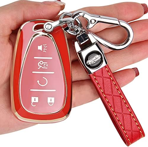 За Chevy Key Fob Cover - Премиум мек TPU клуч за клучеви за тастатури на обвивка за заштитник за заштитник за Chevrolet Chevy