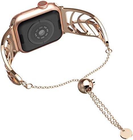 Замена на нараквици за опсег на Apple Watch 38mm 40mm - Uooomoo Rosegold Elegant Cuff Stera Strap Screpbands компатибилни со