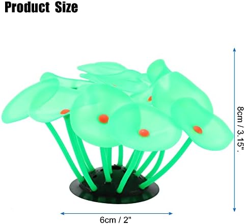 Вокост аквариум симулација корално водно растение, силиконски флуоресцентни корални сјајни украси рибини декорација на пејзаж, зелена