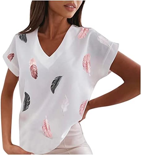 Синтетичка кошула со долги ракави од миашуи, жени дами блузи против маички со вратот, трендовски печатени теми удобни жени кои трчаат
