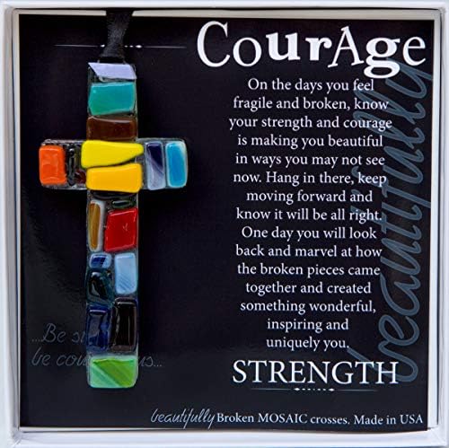 Рачно изработено во стаклен крст во САД со порака „Храброста“ - Добијте наскоро подарок за пациенти со карцином/Охрабрување подарок за тешки времиња/Подарок