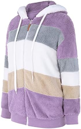Женска палто руно јакна Шерпа Фаузи Фаукс Сликинг Лапел Зипер Обичен зимски топла преголема надворешна облека