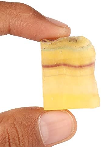 GemHub Прекрасен природен жолт флуорит 73,60 КТ Неверојатни скапоцени камења Полу скапоцен лековит камен употреба за накит