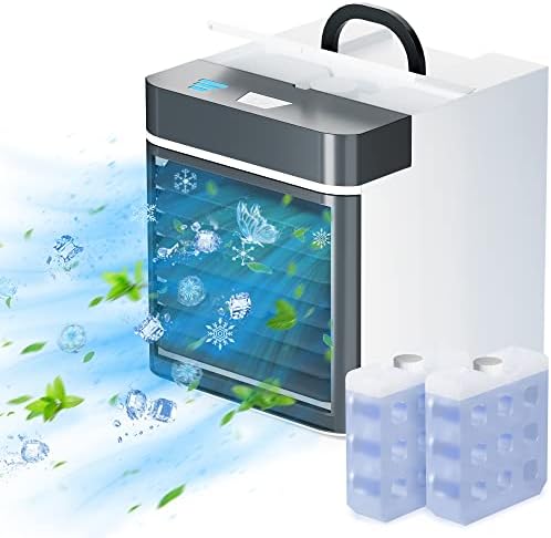 Пренослив Клима Уред, Надграден Мини Личен Вентилатор За Ладилник За Испарување На Воздухот Со Вода Против Истекување, 3 Брзини,