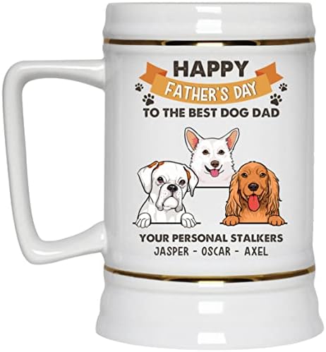 Урвог Персонализирани Раси На Кучиња Среќен Ден На Татковците На Најдоброто Куче Тато Вашите Personal Демнат Керамички Кафе Кригла,