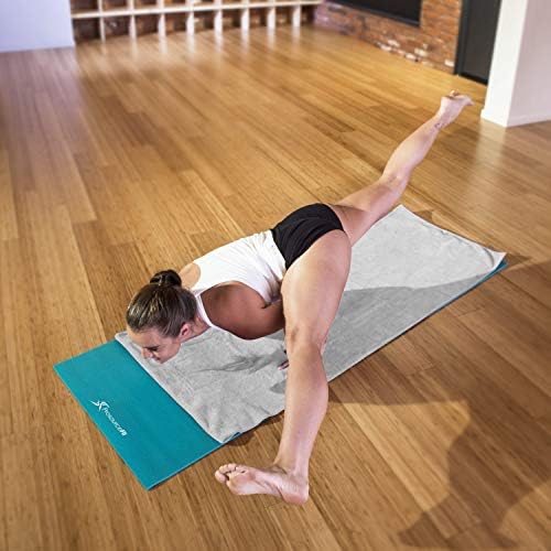 Prosource Fit Arida Yoga Mat Train Super-absorbent Microfiber 68-инчен X 24-инчи за Hot, Bikram Yoga, Pilates и Working Out