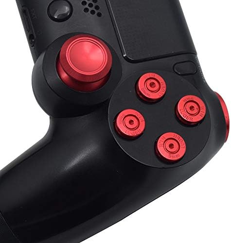 Копчиња за метални томи за PS4 контролер Gen 1, алуминиумски метални палецот Аналогни зафат и куршуми за копчиња и D-Rad & L1 R1 L2 R2 предизвикувачи