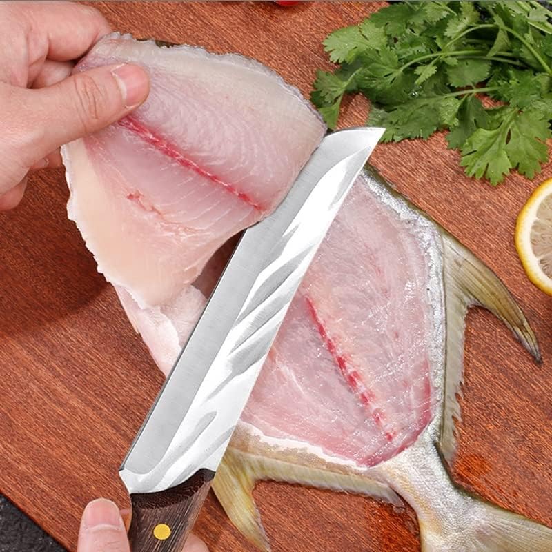 Гумија кујнски нож комплети, 2 парчиња месар нож за нож за нож 5cr15mov не'рѓосувачки челик на отворено алатка за готвачи нож месо селектор остар нож за исечување