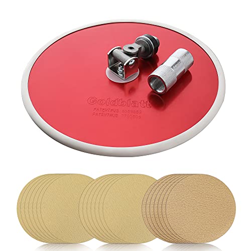 Sander Goldblatt 9 инчен Drywall, со дискови за пескарење 30 парчиња и јамка 80 x 100/180 мешана грип, за чистење и полирање на wallидови