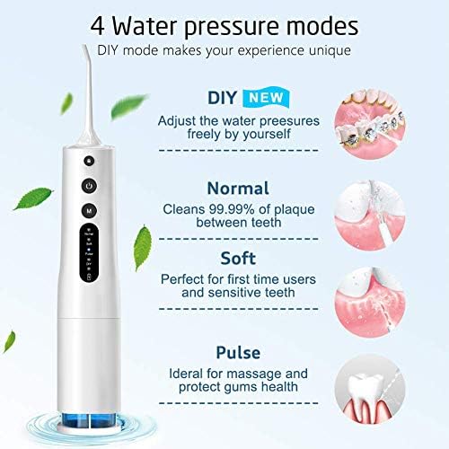 Lianxiao - Чистач за заби без безжичен вода, најновиот резервоар за вода 360ml 2000mAh Батерија 4 режими IPX7 водоотпорен USB -орален