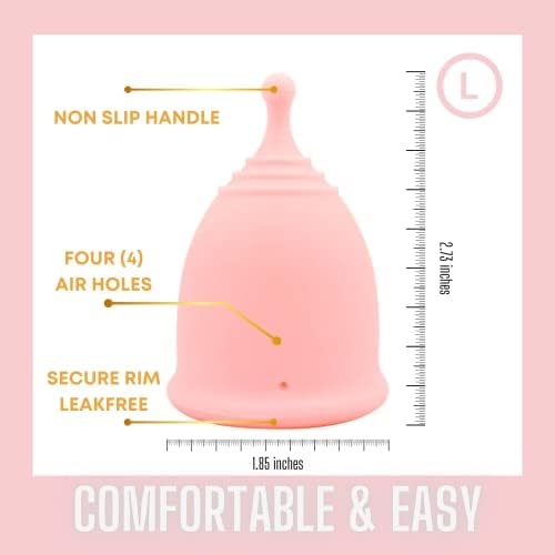 Симпатична Розова Пери - Повеќекратна Розова Менструална Чаша Со Торба За Складирање За Патување
